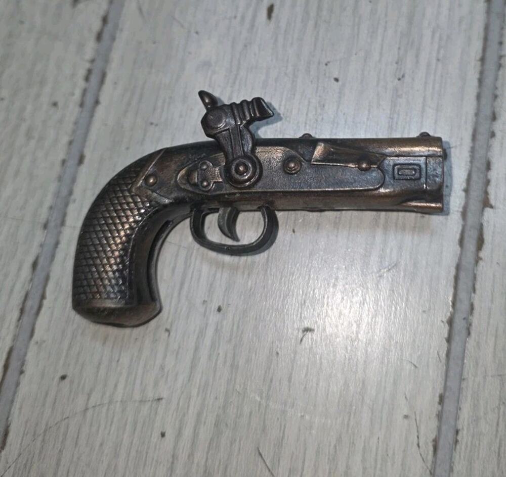 Vintage Miniature Pistol Copper Pencil Sharpener Gun Replica Antique??
